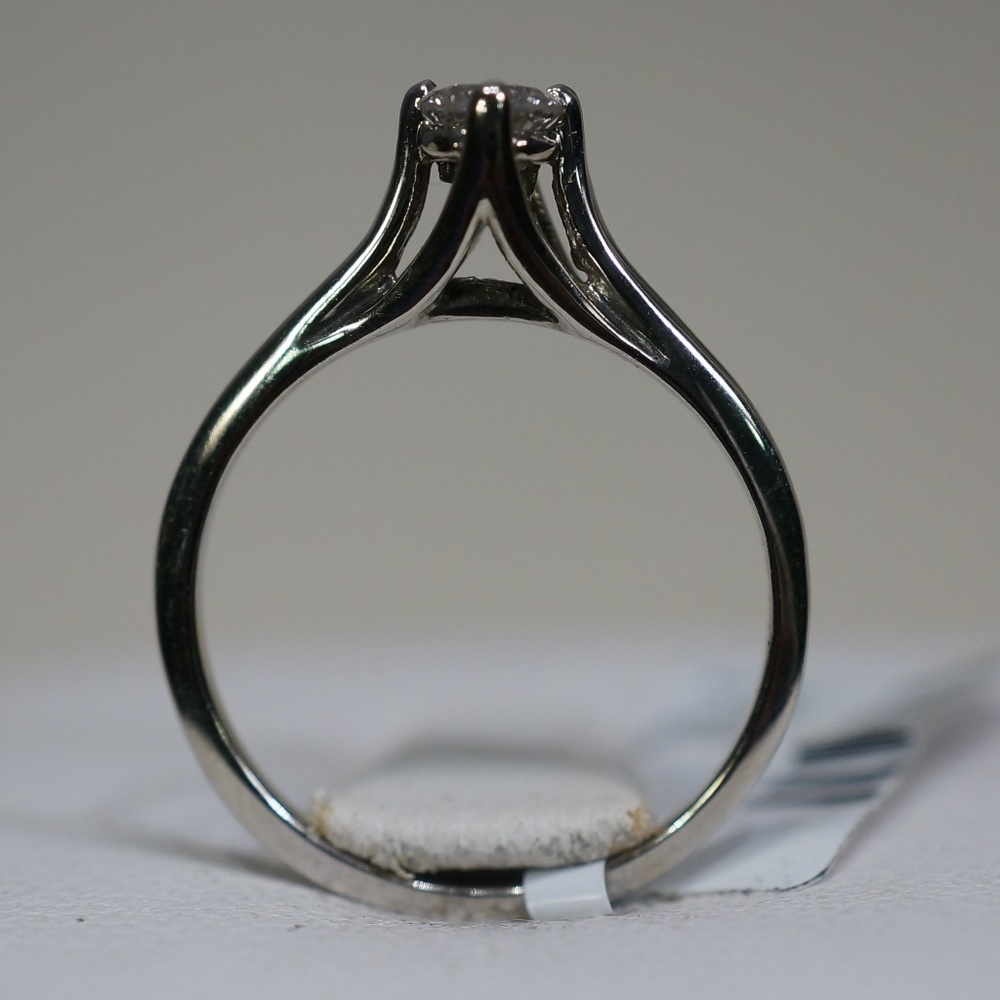 14KW Gold Solitaire Genuine Diamond Ring - Picture 4 of 5